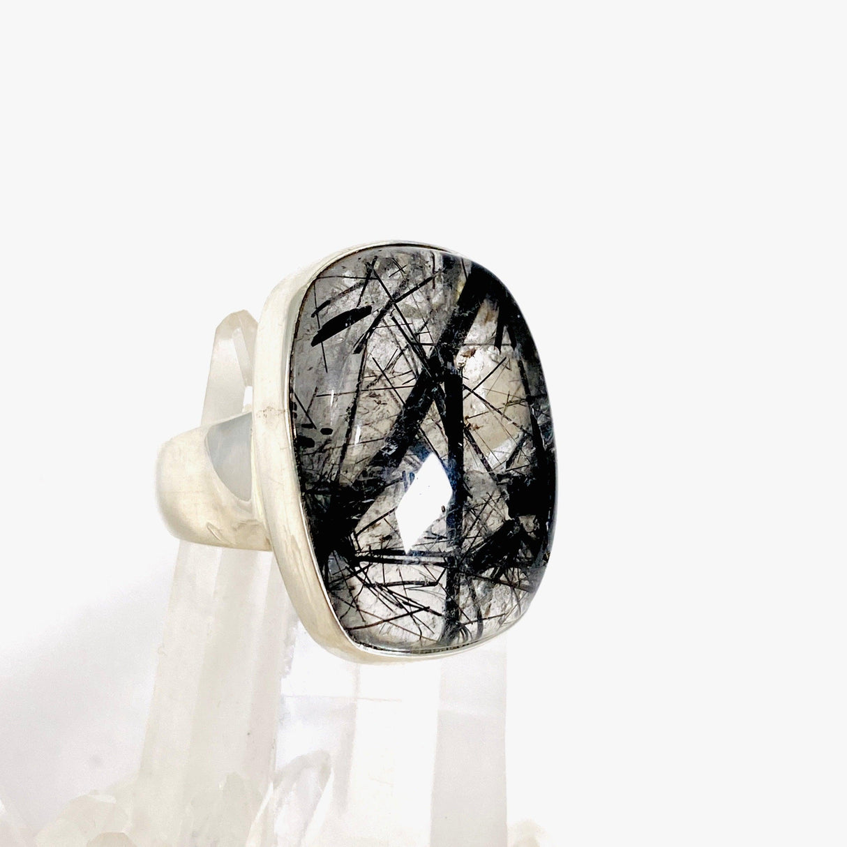 Tourmaline in Quartz oval ring s.8 KRGJ2851 - Nature's Magick