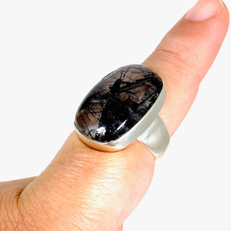 Tourmaline in Quartz oval ring s.8 KRGJ2851 - Nature's Magick