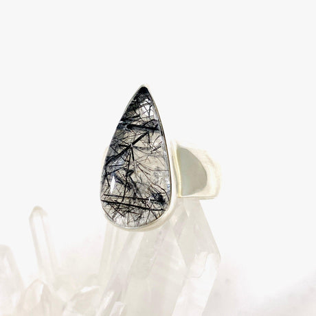 Tourmaline in Quartz teardrop ring s.7 KRGJ2855 - Nature's Magick