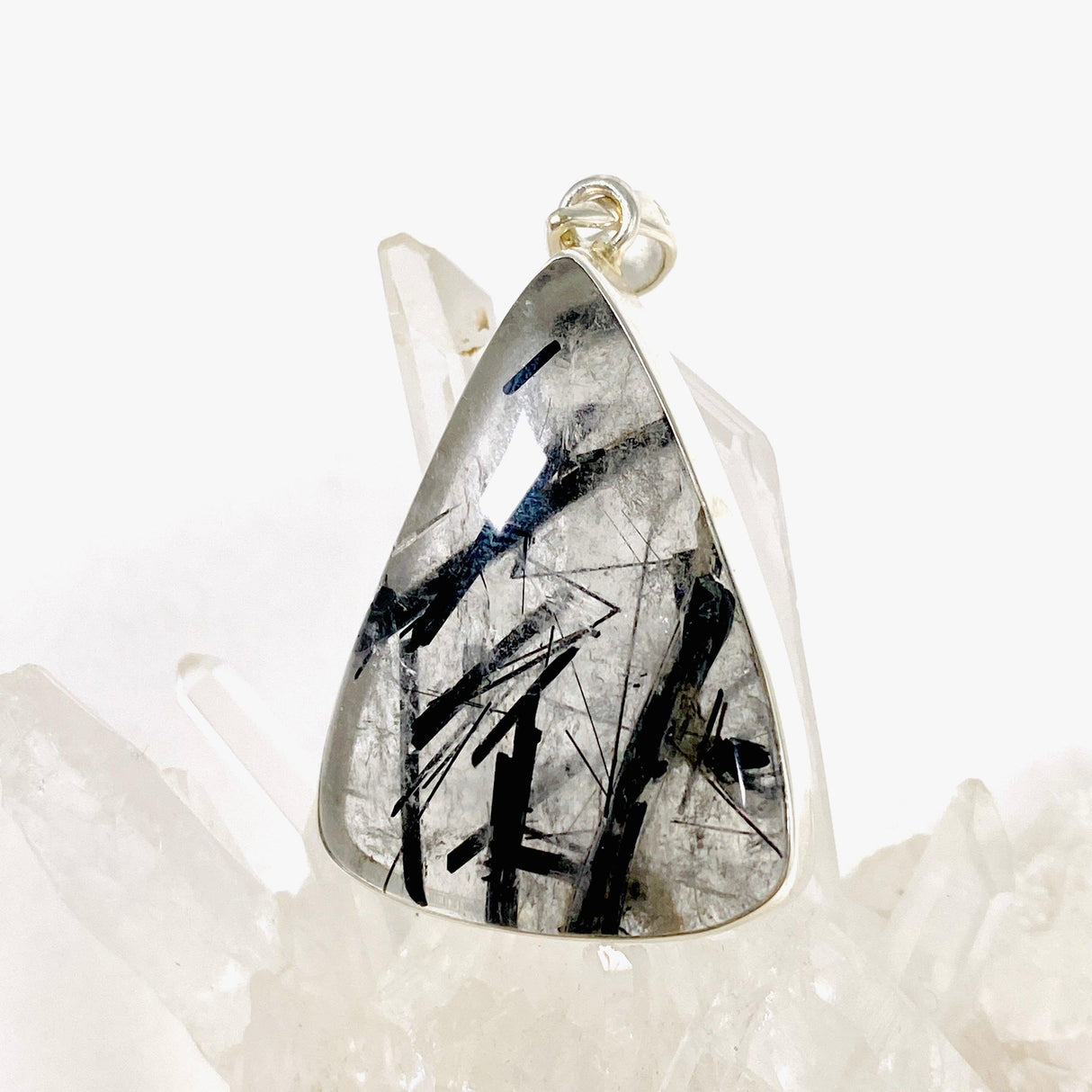 Tourmaline in Quartz triangular pendant KPGJ3670 - Nature's Magick