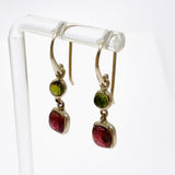 Tourmaline Rectangular Cabochon Multi-stone Earrings PEGJ251