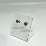 Tourmaline Round Cabochon Bezel Set Stud Earrings 4.5mm PSE026