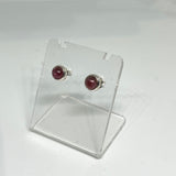 Tourmaline Round Cabochon Bezel Set Stud Earrings 4.5mm PSE026