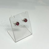 Tourmaline Round Cabochon Bezel Set Stud Earrings 4.5mm PSE026