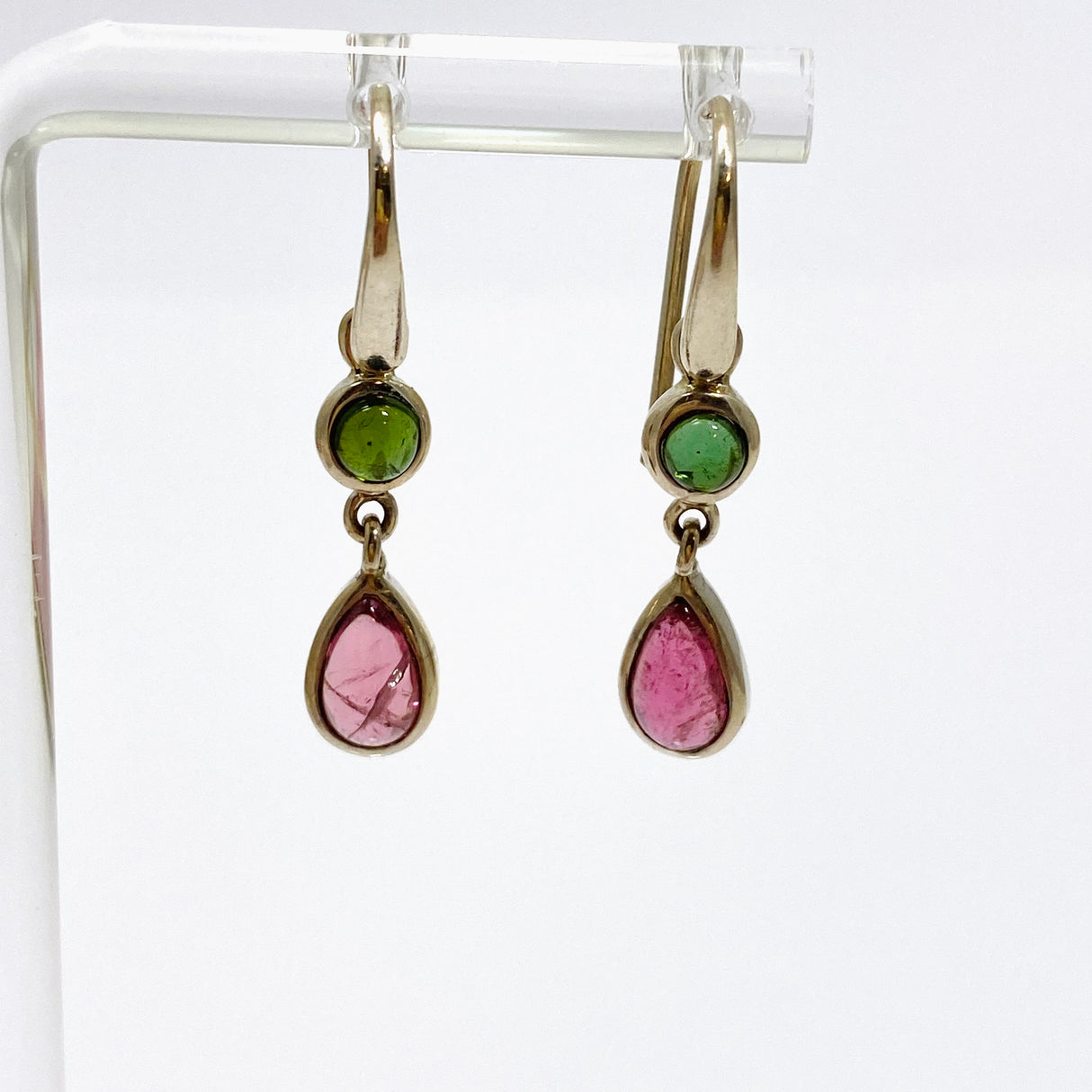 Tourmaline Teardrop Cabochon Multi-stone Earrings PEGJ252