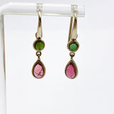 Tourmaline Teardrop Cabochon Multi-stone Earrings PEGJ252