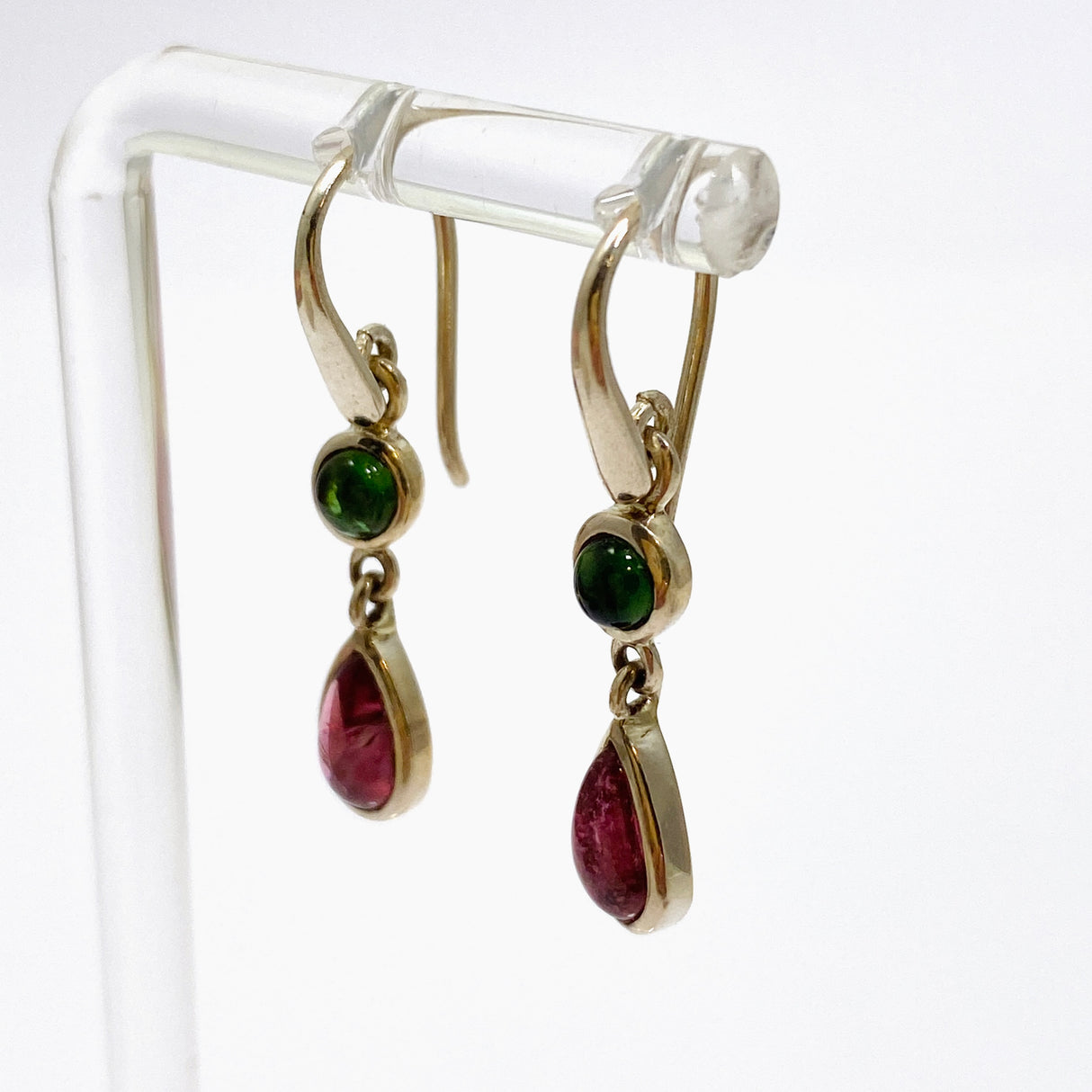 Tourmaline Teardrop Cabochon Multi-stone Earrings PEGJ252