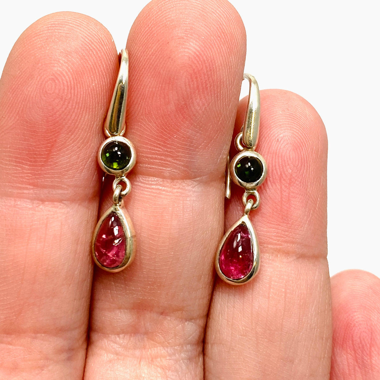 Tourmaline Teardrop Cabochon Multi-stone Earrings PEGJ252