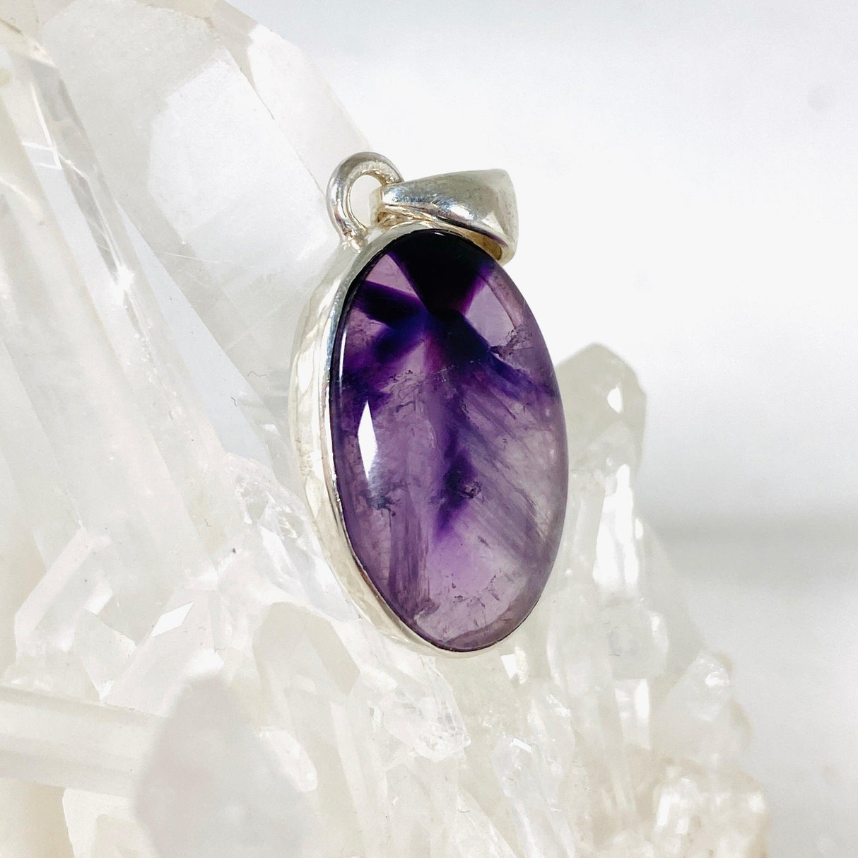 Trapiche Amethyst oval pendant KPGJ3951 - Nature's Magick