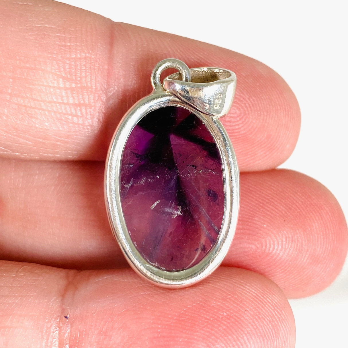 Trapiche Amethyst oval pendant KPGJ3951 - Nature's Magick