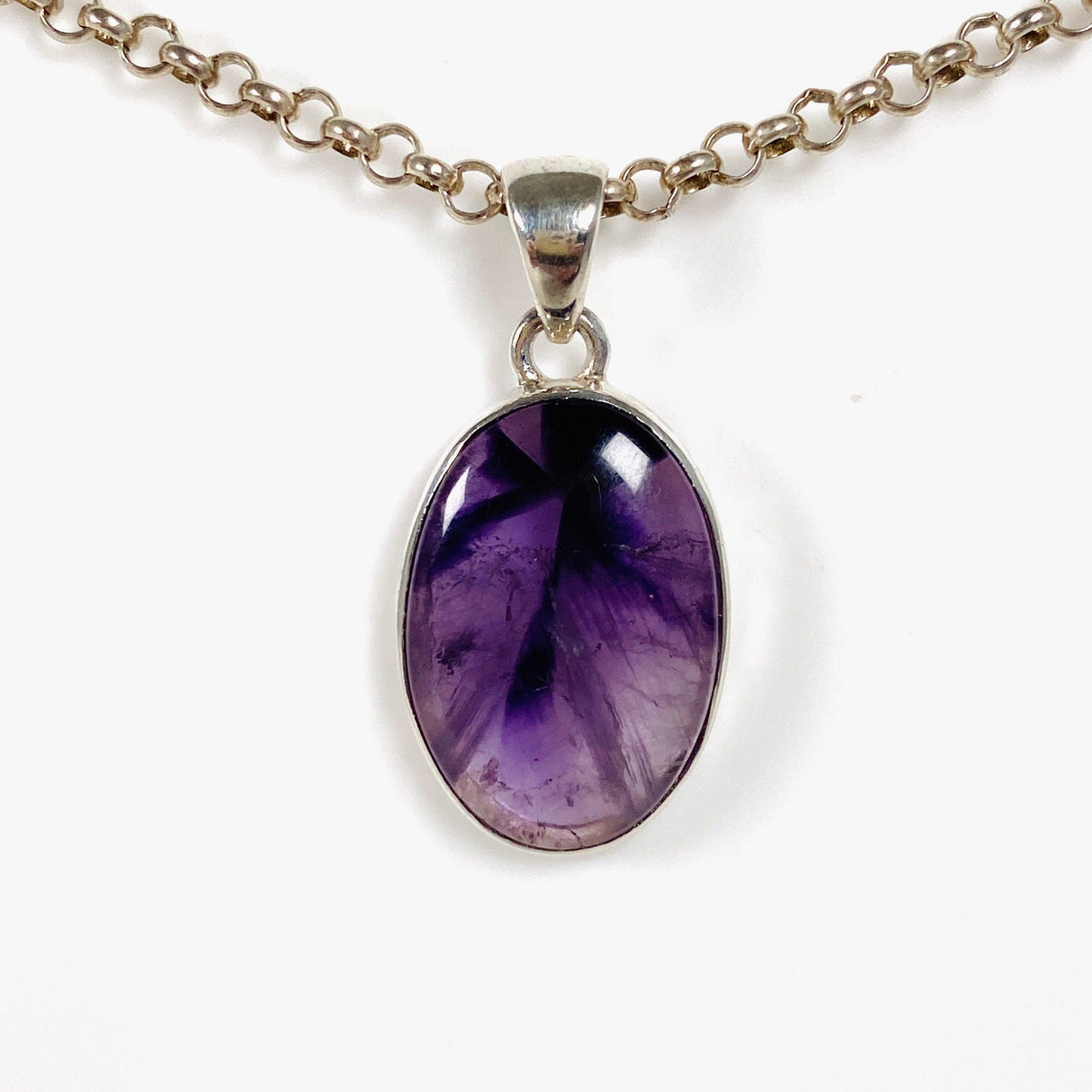 Trapiche Amethyst oval pendant KPGJ3951 - Nature's Magick