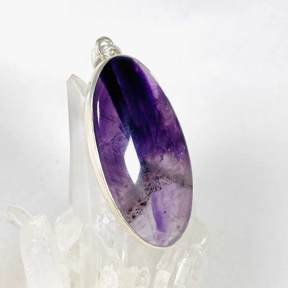 Trapiche Amethyst with inclusions oval pendant KPGJ3958 - Nature's Magick