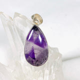 Trapiche Amethyst with inclusions teardrop pendant KPGJ3940 - Nature's Magick