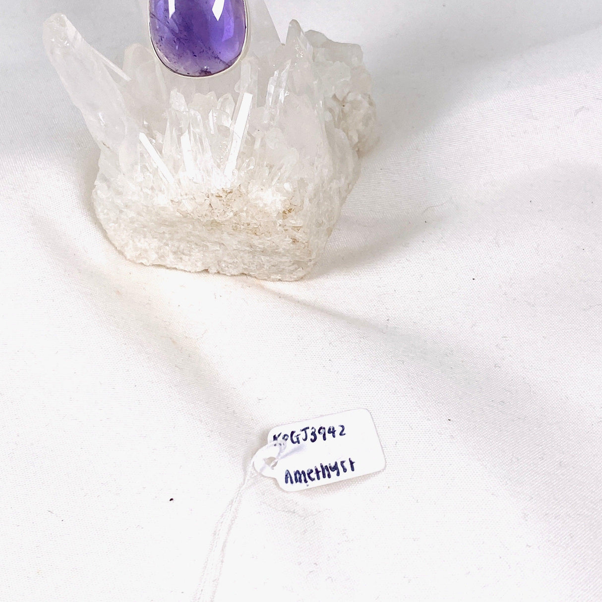 Trapiche Amethyst with inclusions teardrop pendant KPGJ3940 - Nature's Magick