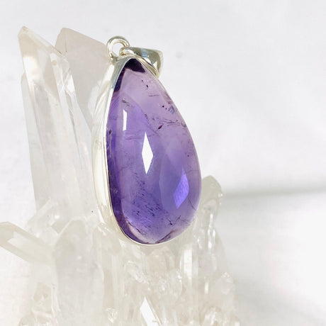 Trapiche Amethyst with inclusions teardrop pendant KPGJ3940 - Nature's Magick