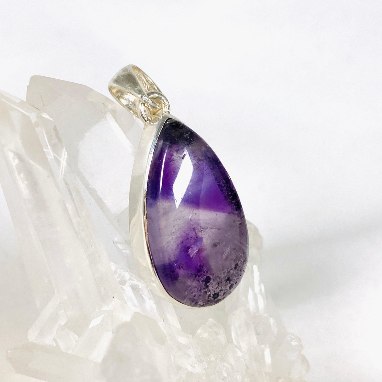 Trapiche Amethyst with inclusions teardrop pendant KPGJ3940 - Nature's Magick