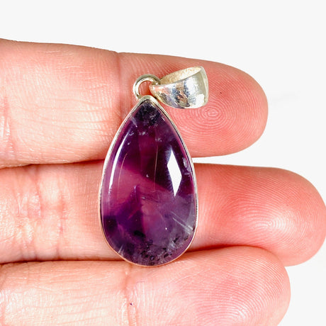 Trapiche Amethyst with inclusions teardrop pendant KPGJ3940 - Nature's Magick