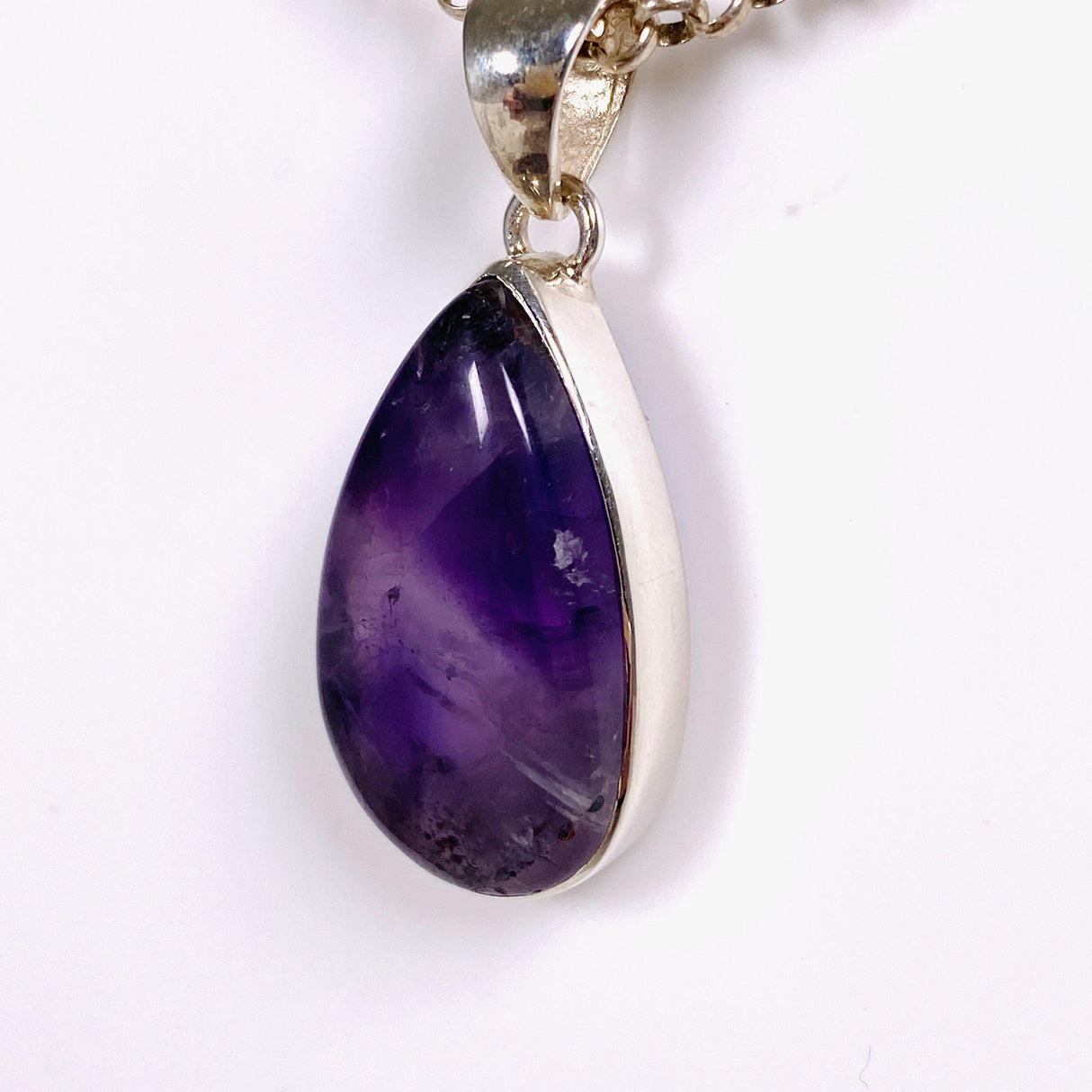 Trapiche Amethyst with inclusions teardrop pendant KPGJ3940 - Nature's Magick