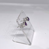 Triangular Faceted Gemstone Bezel Set Stud Earrings PSE015