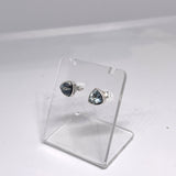 Triangular Faceted Gemstone Bezel Set Stud Earrings PSE015