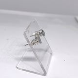 Triangular Faceted Gemstone Bezel Set Stud Earrings PSE015