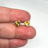 Triangular Faceted Gemstone Bezel Set Stud Earrings PSE015