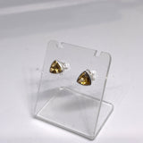 Triangular Faceted Gemstone Bezel Set Stud Earrings PSE015