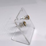 Triangular Faceted Gemstone Bezel Set Stud Earrings PSE015