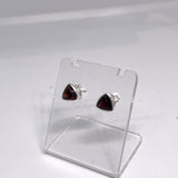 Triangular Faceted Gemstone Bezel Set Stud Earrings PSE015