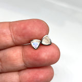 Triangular Faceted Gemstone Bezel Set Stud Earrings PSE015