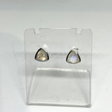 Triangular Faceted Gemstone Bezel Set Stud Earrings PSE015