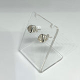 Triangular Faceted Gemstone Bezel Set Stud Earrings PSE015