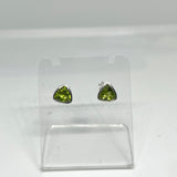 Triangular Faceted Gemstone Bezel Set Stud Earrings PSE015