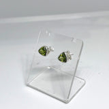 Triangular Faceted Gemstone Bezel Set Stud Earrings PSE015