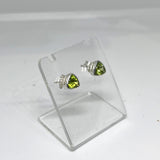 Triangular Faceted Gemstone Bezel Set Stud Earrings PSE015