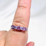 Triple Stone Faceted Ring Amethyst R4226 - Nature's Magick