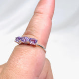 Triple Stone Faceted Ring Amethyst R4226 - Nature's Magick