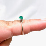 Triple Stone Faceted Ring Green Onyx R4226 - Nature's Magick