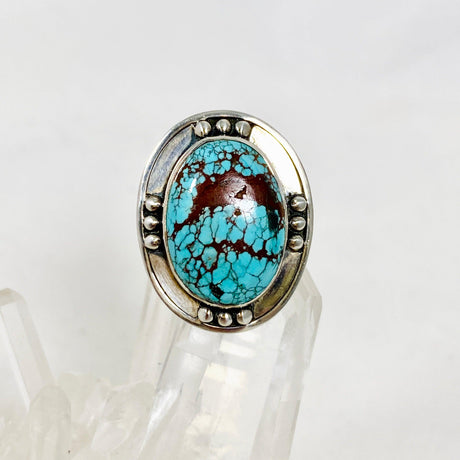Turquoise oval cabochon ring with detailed setting s.6.5 KRGJ169 - Nature's Magick