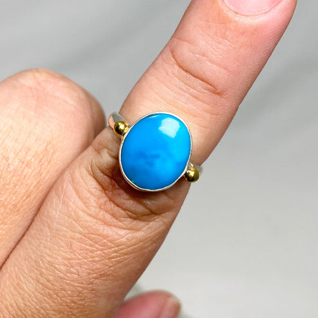 Turquoise Oval Ring with Brass Accents KRGJ3216 - Nature's Magick