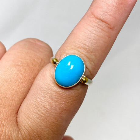 Turquoise Oval Ring with Brass Accents KRGJ3216 - Nature's Magick