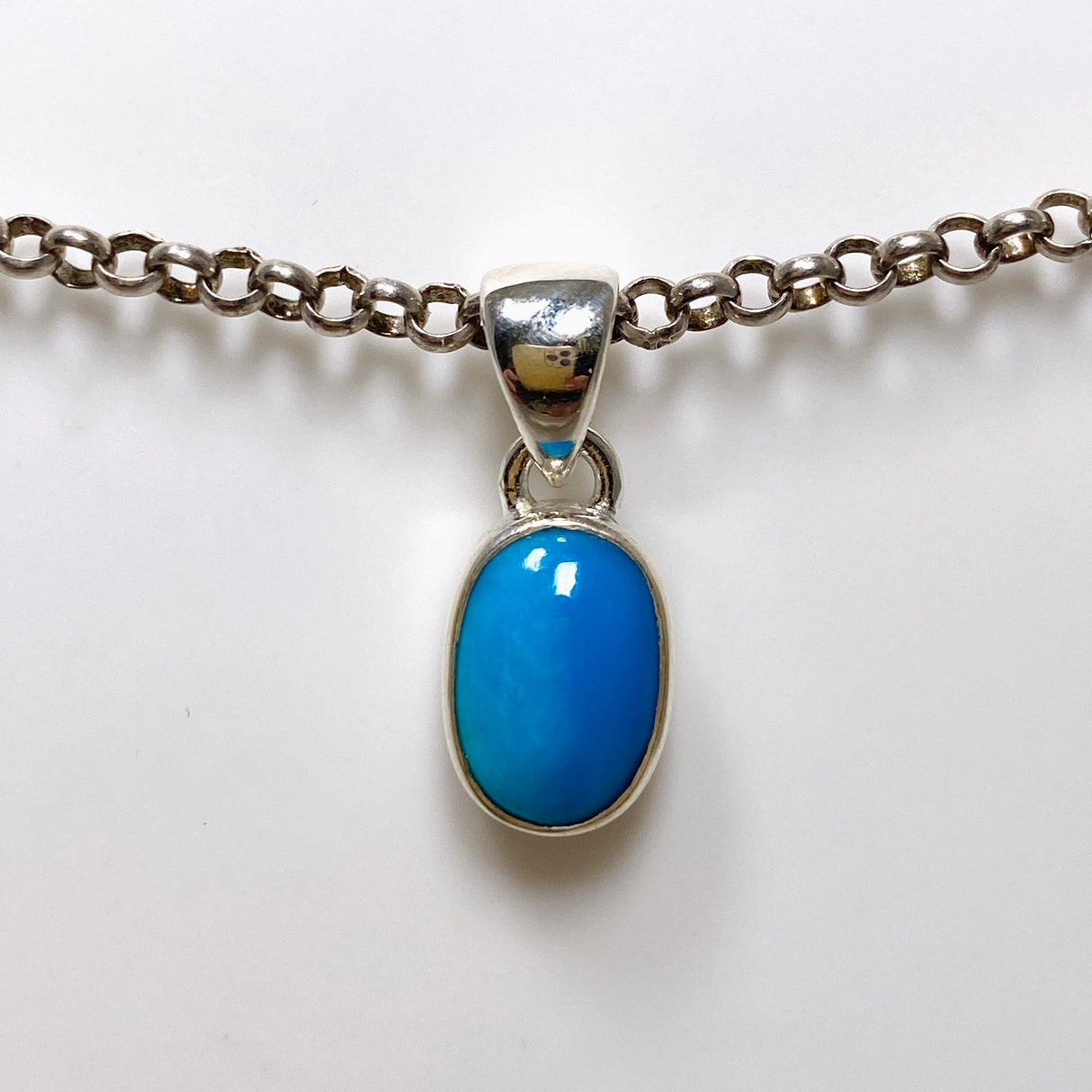 Turquoise Petite Oval Pendant KPGJ4403 - Nature's Magick