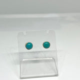 Turquoise Round Cabochon Bezel Set Stud Earrings 5.5mm PSE025