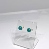 Turquoise Round Cabochon Bezel Set Stud Earrings 5.5mm PSE025