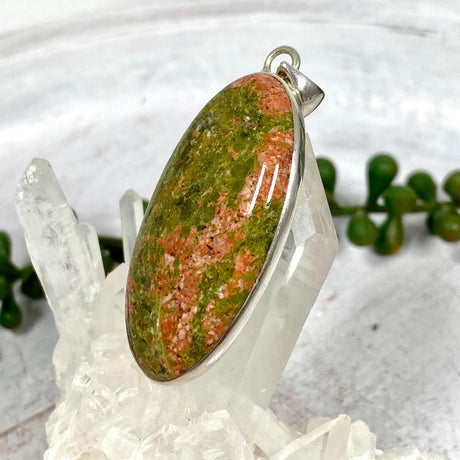 Unakite oval cabochon pendant KPGJ2112 - Nature's Magick