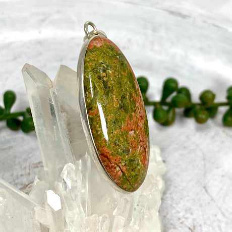 Unakite oval cabochon pendant KPGJ2112 - Nature's Magick