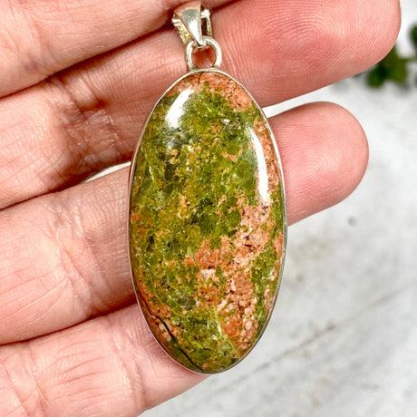 Unakite oval cabochon pendant KPGJ2112 - Nature's Magick