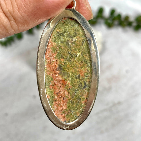 Unakite oval cabochon pendant KPGJ2112 - Nature's Magick