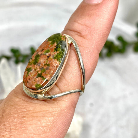 Unakite oval split band ring s.8 KRGJ2281 - Nature's Magick