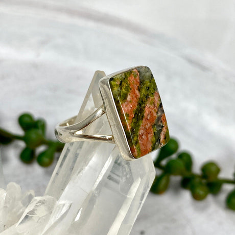 Unakite rectangular ring s.7 KRGJ2279 - Nature's Magick